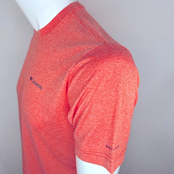 COLUMBIA RED SHORT SLEEVES T-SHIRT, SIZE MEDIUM, “OMNI-WICK” TECHNOLOGY - Picture 4 of 13